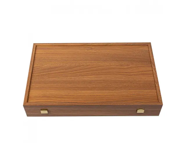 Σετ Χειροποίητο Τάβλι Basic Oak-Walnut Replica Wood Manopoulos Manopoulos με υποδοχές για πούλια και διαστάσεις 48x30cmBXL1KD 2