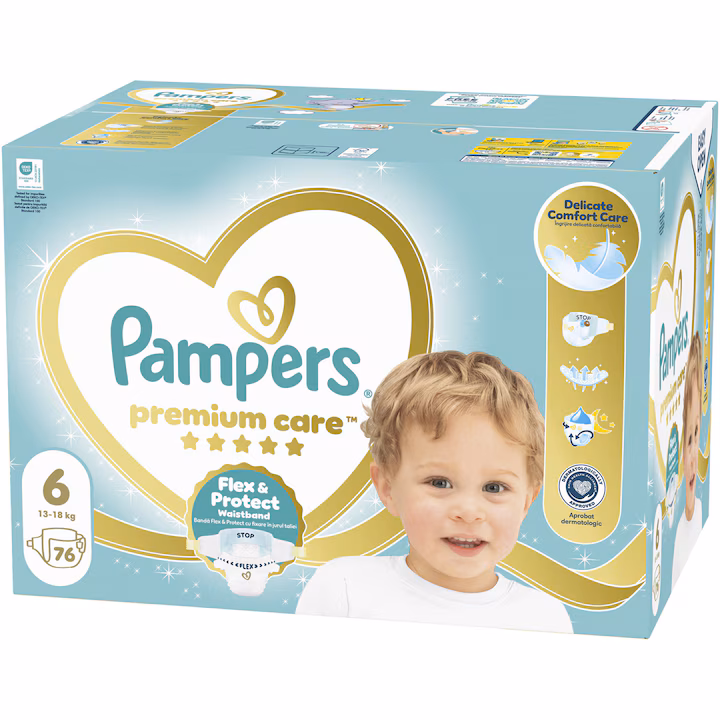 Pampers πανες Premium Care Megapack Νo6 13+kg 76 τμχ
