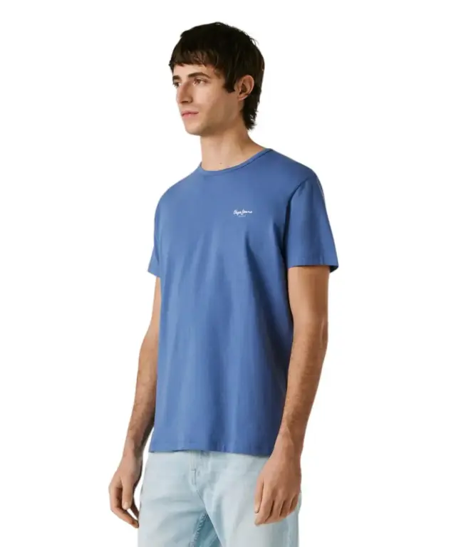 Pepe Jeans - Ανδρικό T-shirt Original Basic PM5010180-576 Μπλε Ουρανού - 2XL 3