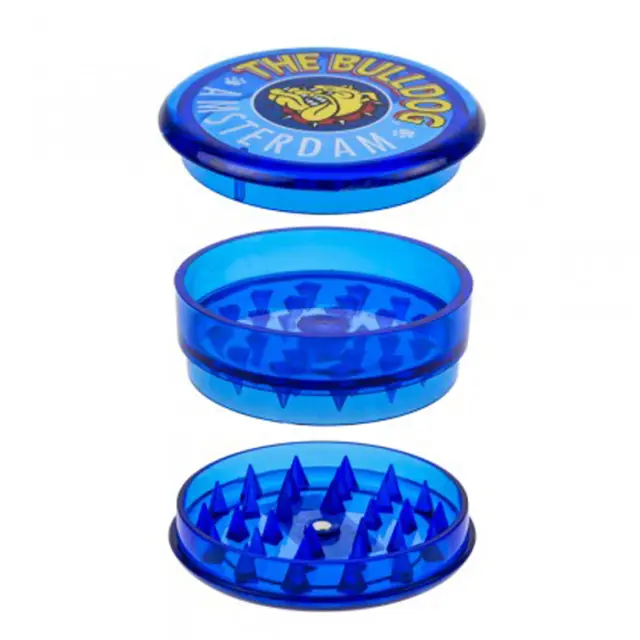 The Bulldog Amsterdam Grinder Διάφανο Πλαστικό Μπλε 60mm - 3 Parts 3