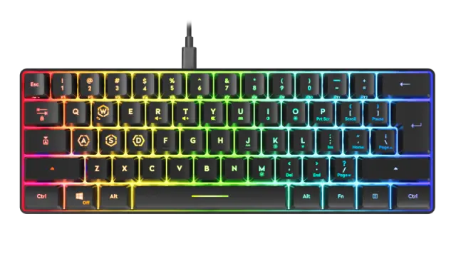 Speedlink - LETOS RGB 60% Gaming Keyboard - US Layout - Black - Computers
