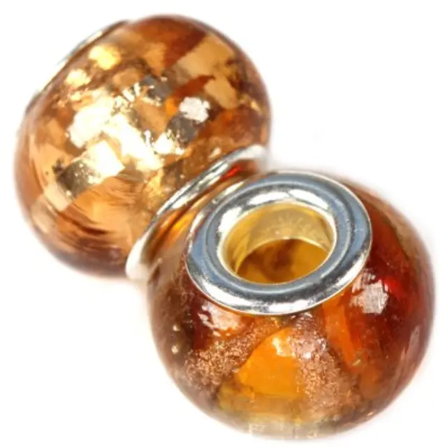 Χάντρα Modular Glistening Amber 9x14mm - 5τεμ