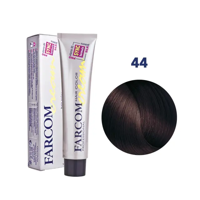 FARCOM Μόνιμη Κρέμα Βαφή 60ml 44 ΑΚΑΖΟΥ ΣΚΟΥΡΟ