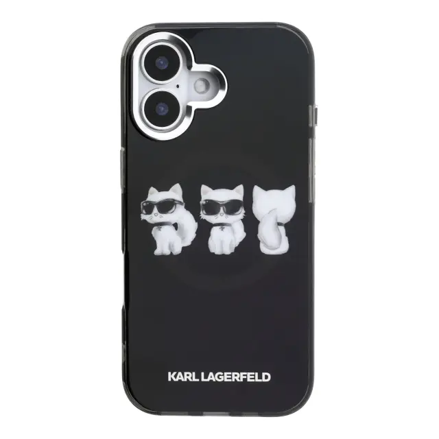 Karl Lagerfeld IML Choupette Trio Watercolor MagSafe Case for iPhone iPhone 17 Black 3