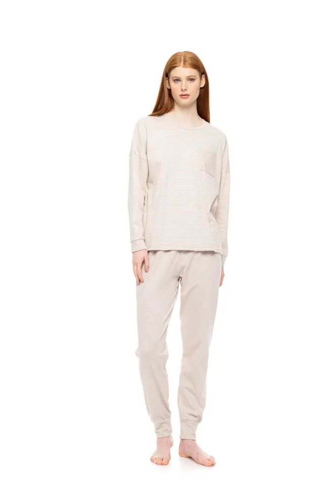 W1791 - Type - PYJAMA HAZELNUT STRIPES