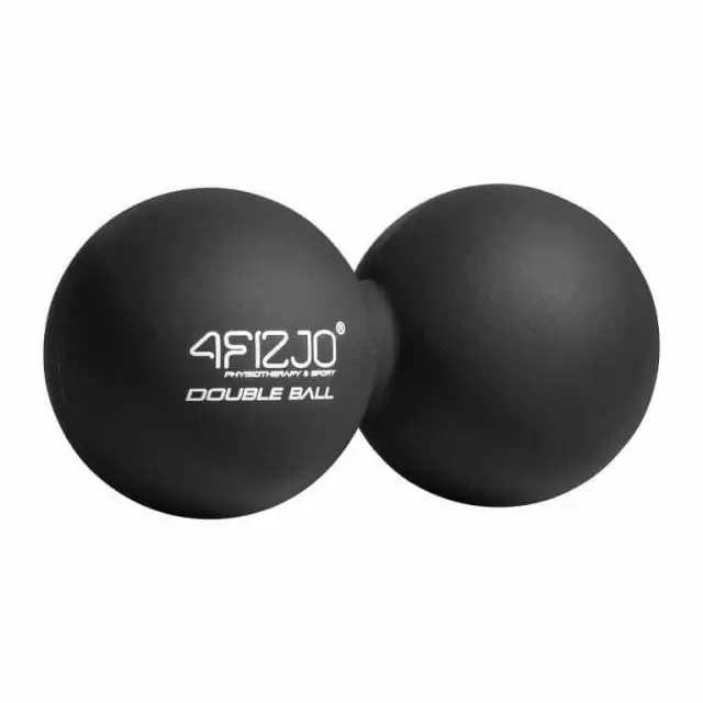 4FIZJO Διπλή Μπάλα Μασάζ Σιλικόνης Roller (6,5cm) Μαύρο - 1226