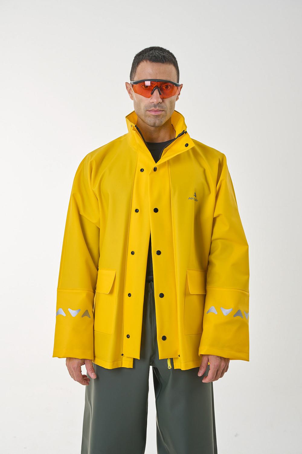 Anorak Αδιάβροχο Σακάκι Με Ανακλαστικό Street R Long Κίτρινο - 2XL