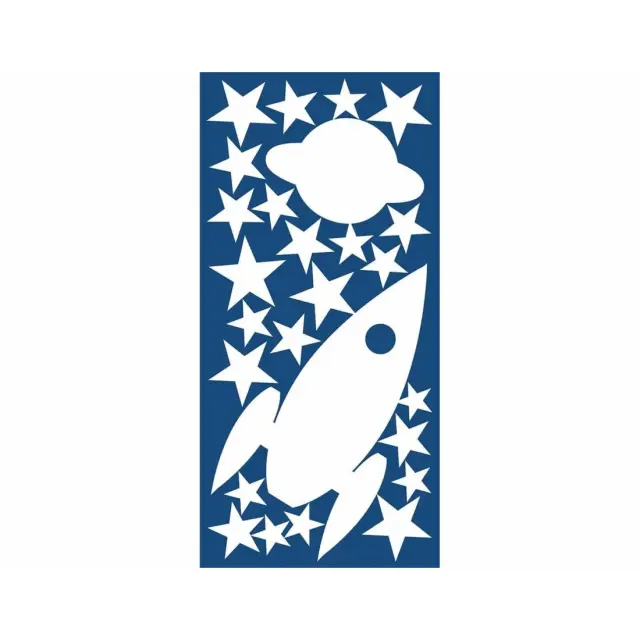 Αυτοκόλλητα Φωσφορίζοντα Ango Rocket & Stars Small 77226 2