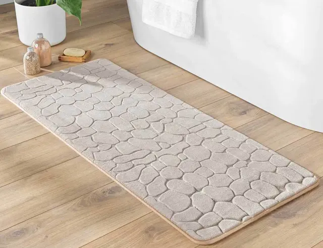 Πατάκι Μπάνιου Ricochet Douceur d'intérieur με memory foam και διαστάσεις 50x120cm - Taupe 1802099