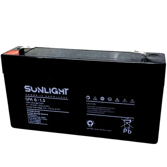 Μπαταρία Μολύβδου VRLA Sunlight 6V 1.3Ah SPA