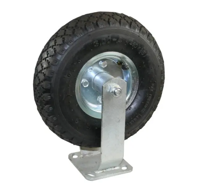 Fixed castor + air tyre 3.00-4"