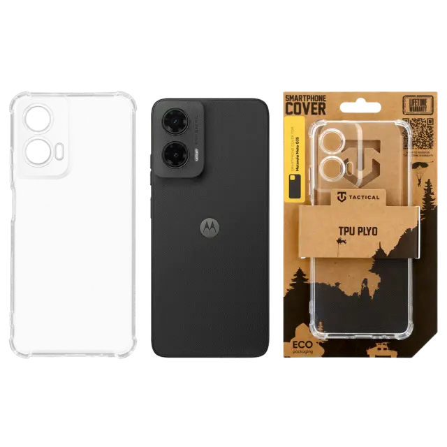 Tactical TPU Plyo Cover for Motorola Moto G35 Transparent 3