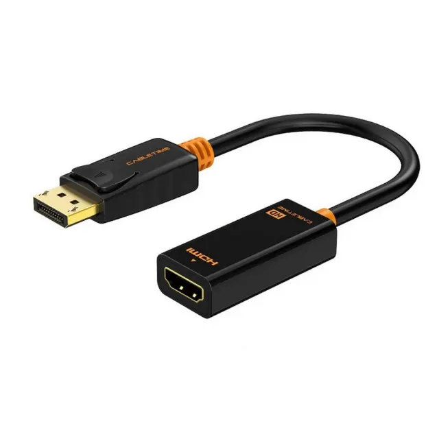 Cabletime αντάπτορας DisplayPort σε HDMI AV586, 1080p, 0.2m, μαύρος
