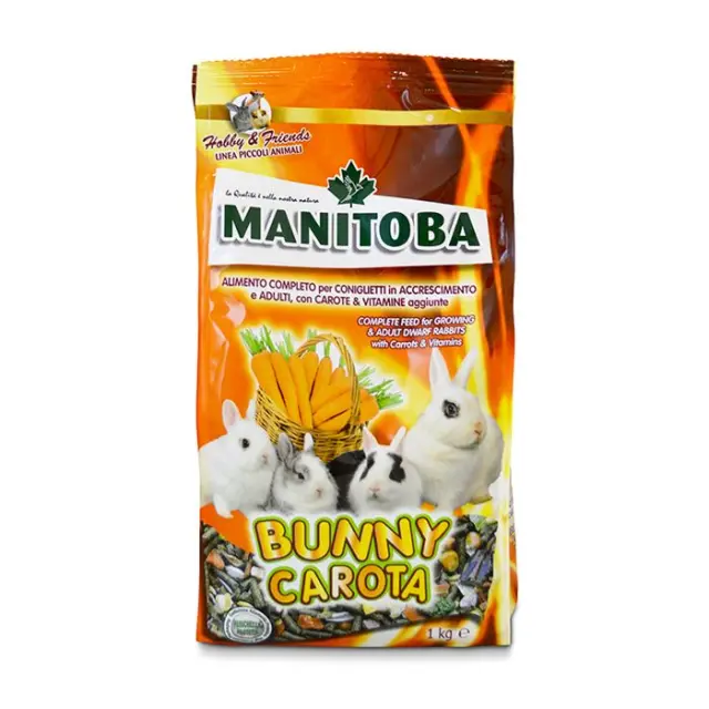 Τροφή για Κουνέλια Manitoba Bunny Carota 1kg (Νεαρά-ενήλικα)