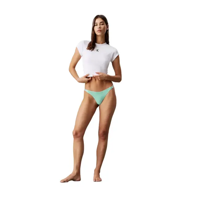 Calvin Klein Γυναικείο String Modern Thong Logo Signature, Χρώμα Beau Blue - L 3