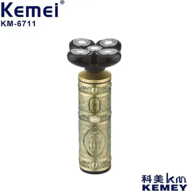 Kemei Dry Wet Beard Bald Head KM-6711 Ξυριστική Μηχανή Προσώπου Επαναφορτιζόμενη