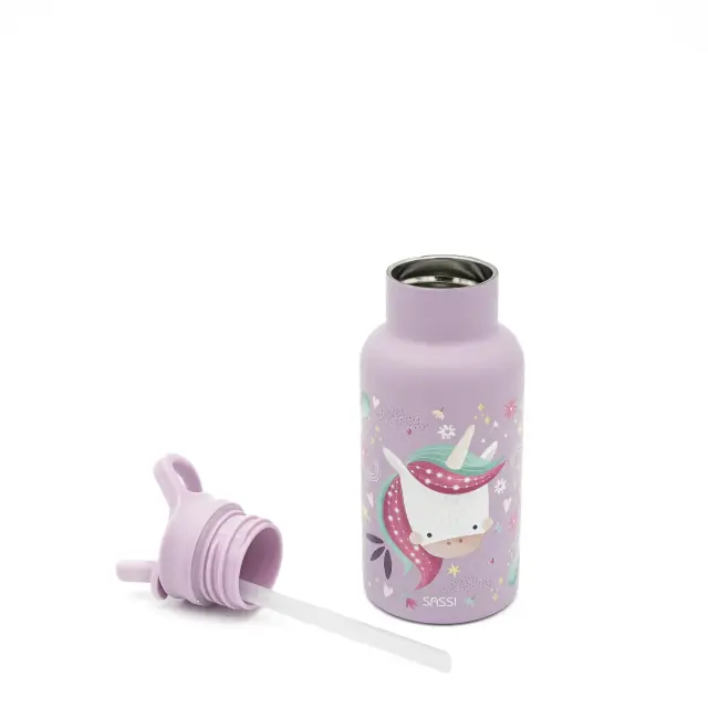 Sassi Ανοξείδωτο Μπουκάλι Θερμός με Καλαμάκι 350ml Sparkly The Unicorn 2
