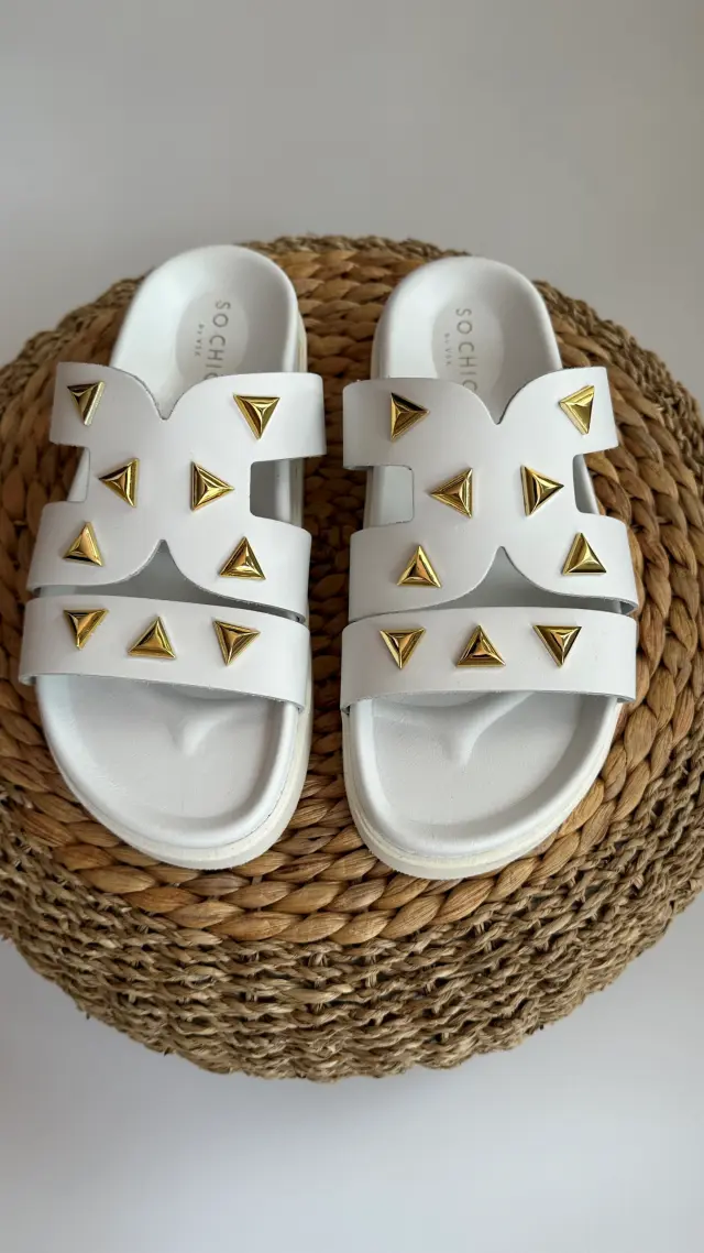 SO CHIC "SANDRA" SANDALS (3507-02 WHITE) - 38 2