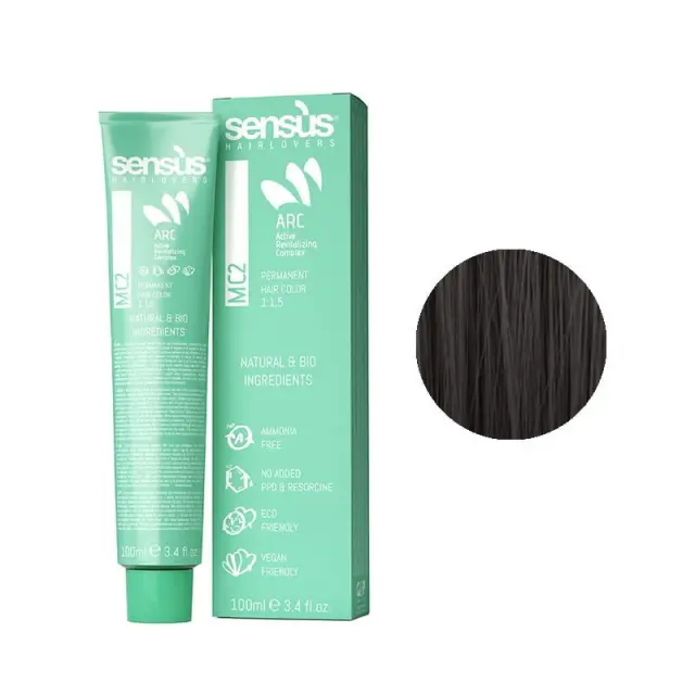 Sensus MC2 Permanent Hair Color 3.0 Dark Brown 100ml - (μόνιμη βαφή χωρίς αμμωνία καστανό σκούρο)