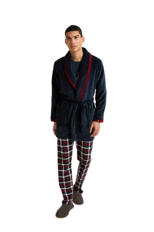 Vamp ανδρική χειμερινή κοντή ρόμπα fleece 25618-1