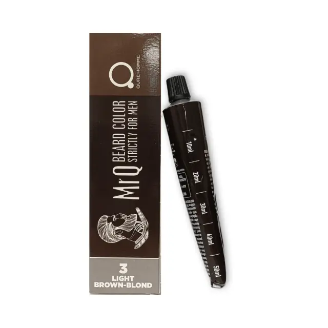 MrQ Strictly For Men - Beard and Mustache 5 Min Dye Tube Light Brown-Blond - 5λεπτη Βαφή για Γενειάδα & Μουστάκι Ανοιχτό Καστανό έως Ξανθό Χρώμα σε Σωληνάριο 50ml από την QureHomme. 2