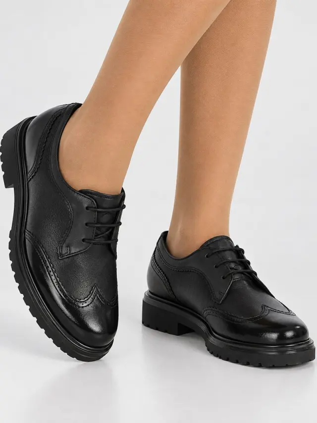 Gabor Δετά-Oxfords Γυναικείο δέρμα Μαύρο GAB/72555 17-SCHWARZ - 39 2