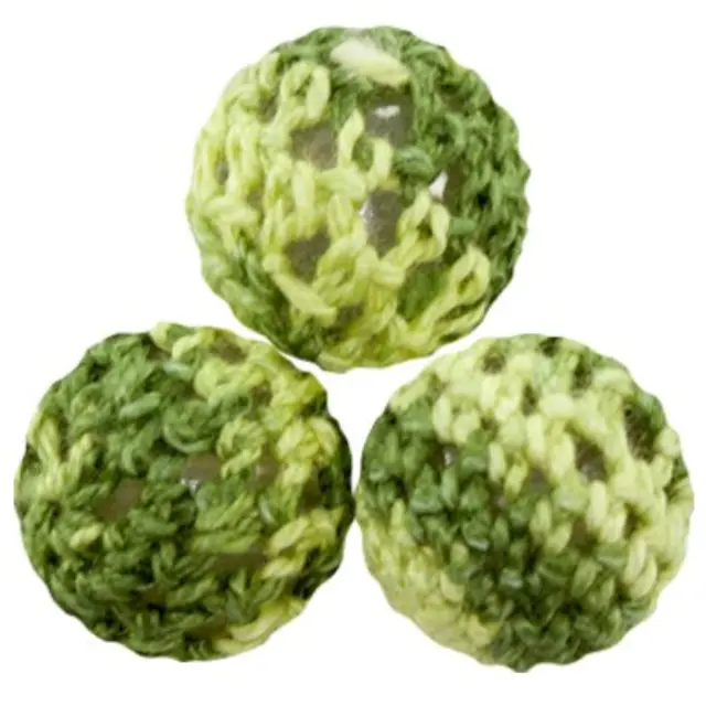 Χάντρα Μάλλινη Round Green Mix 14mm - 5τεμ