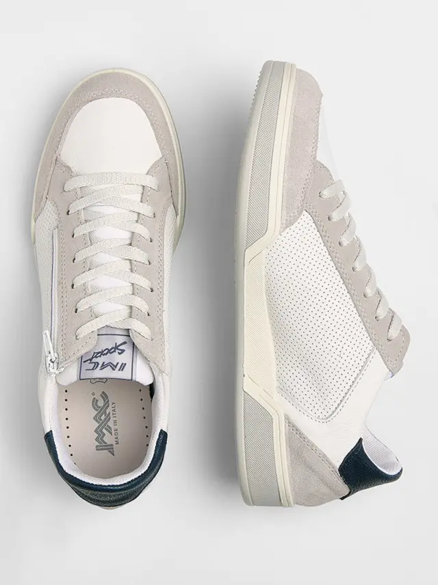 Imac Sneakers Ανδρικό δέρμα/δέρμα Nubuck Άσπρο IMA/752320 WHITE 3