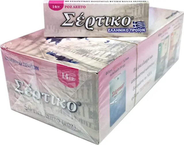 Σέρτικο - Ελληνικά Χαρτάκια - Ροζ 50τεμ.
