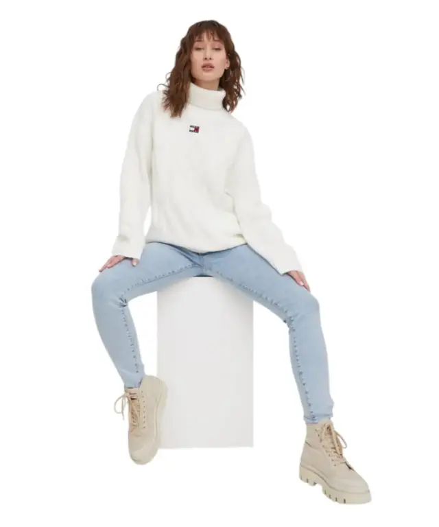 Tommy Hilfiger - Γυναικείο Jean Th Donna High Waist Slim Fit DW0DW17454-1AB Γαλάζιο 3