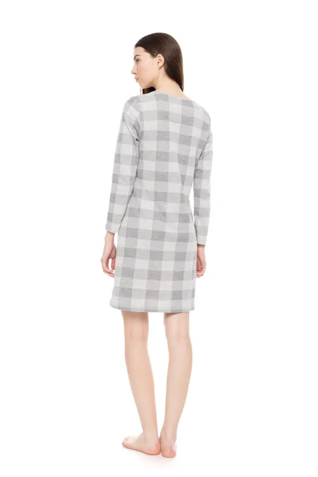 W1656 - Type - NIGHTGOWN JACQUARD GREY PLAID 3