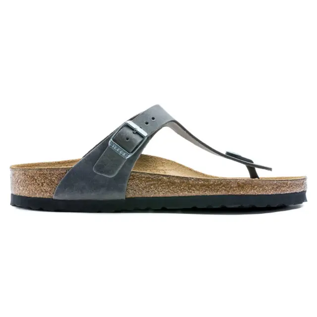 Birkenstock Σαγιονάρες Unisex δέρμα Oiled Γκρί BIR/GIZEH 1014272 IRON - 46
