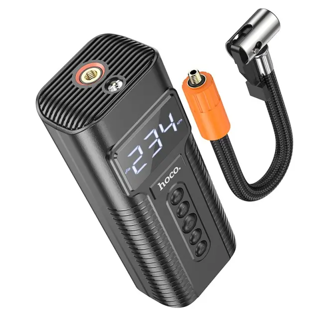 Smart Air Pump Hoco PH55 Roys 2.5 bar Πίεση Αέρα με Led Ένδειξη Λειτουργιών και Led Φακό Μαύρο 3