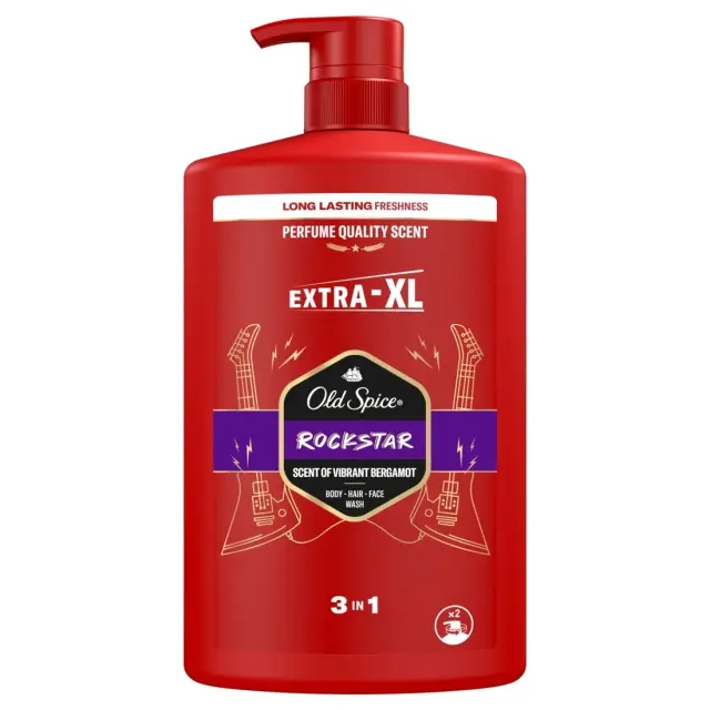 Old Spice Rockstar 3 σε 1 Shower Gel & Σαμπουάν για Άνδρες 1000ml