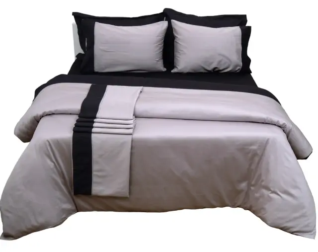 Παπλωματοθήκη 220Χ240 Υπέρδιπλη Luxury Bicolour Anna Riska Grey-Black