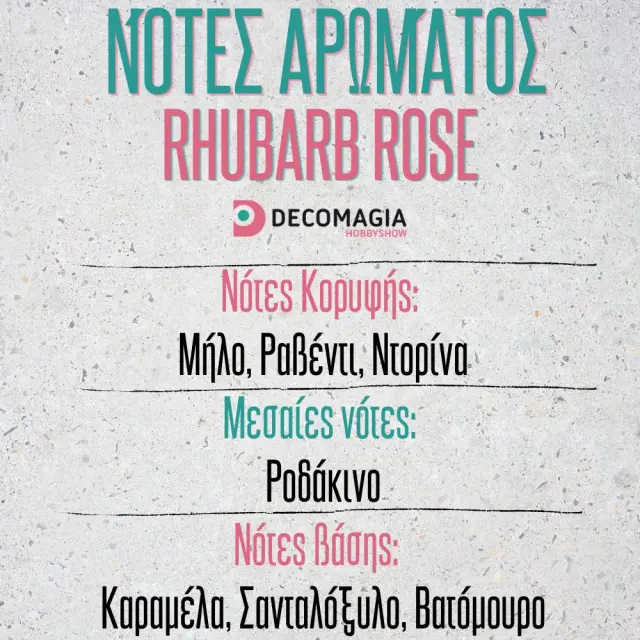 Άρωμα για κερί και σαπούνι 50ml, Rhubarb Rose 2