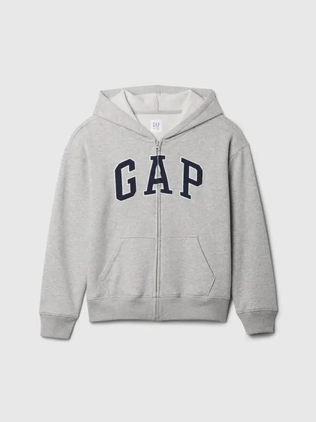 Παιδική Gap Logo Φούτερ Ζακέτα LIGHT HEATHER GREY B08