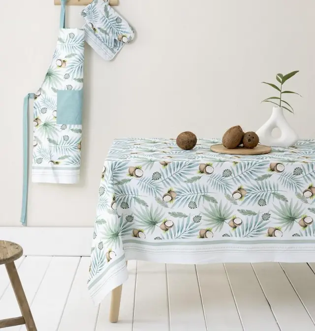 Σετ 2Τεμ Κουζίνας Γάντι-Πιάστρα Nima Coconut Veraman-White 100% βαμβακερό 2