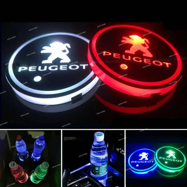 Φωτάκι Led ποτηροθήκης Peugeot με 7 χρώματα - 1τμχ OEM