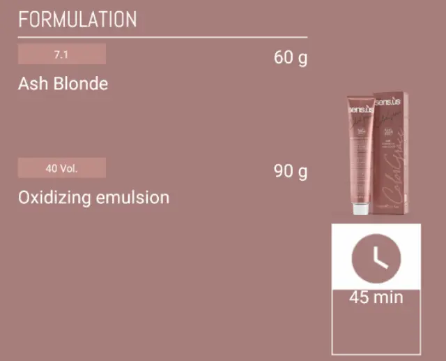 Sensus Color Grace M3K 7.1 Ash Blonde 100ml - (μόνιμη βαφή σαντρέ ξανθό) 3