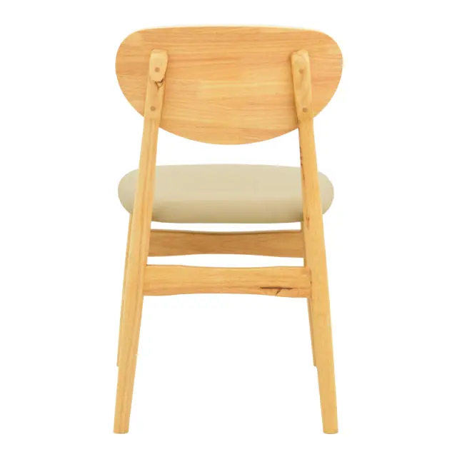 Καρέκλα Cardith pakoworld rubberwood-plywood σε φυσική απόχρωση-pu μπεζ 48x51x78εκ 3