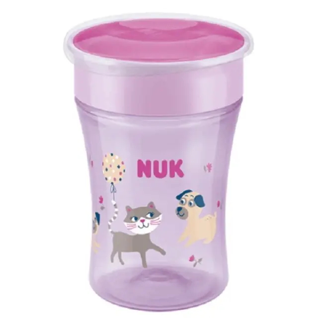 Nuk Magic Cup Εκπαιδευτικό Ποτηράκι από πλαστικό με Εύκολη Ροή 8+ μηνών Μπλε-Γατάκι, 230ml 2