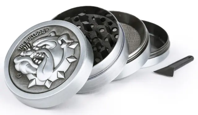 The Bulldog Amsterdam Grinder Μεταλλικό Ασημί 50mm - 4 Parts NEW DESIGN