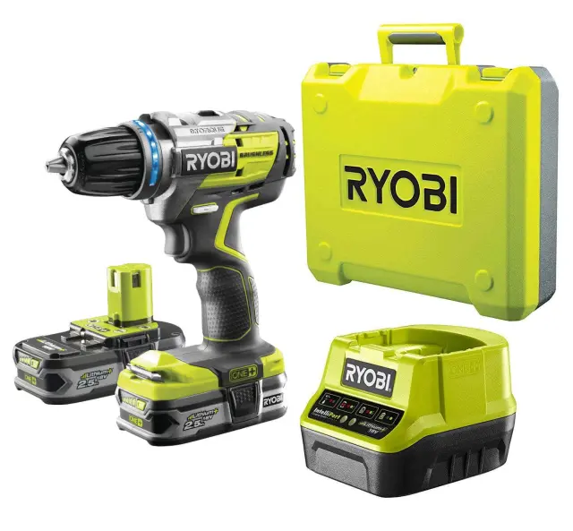 RYOBI Ασύρματο τρυπάνι Brushless R18DDBL-225B 18 Volt 2Χ 2.5 AH Li-ion