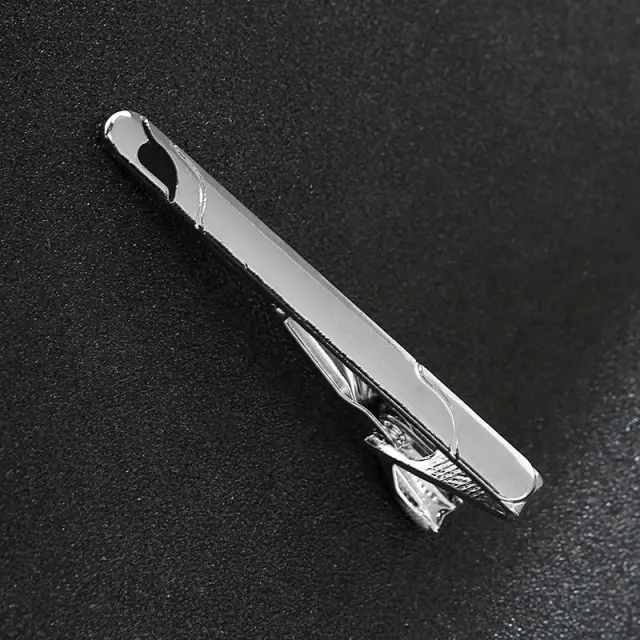 Ασημί Μαύρο Κλιπ Γραβάτας 6 cm με Σμάλτο – LGD-TC/54/ENAMEL 2