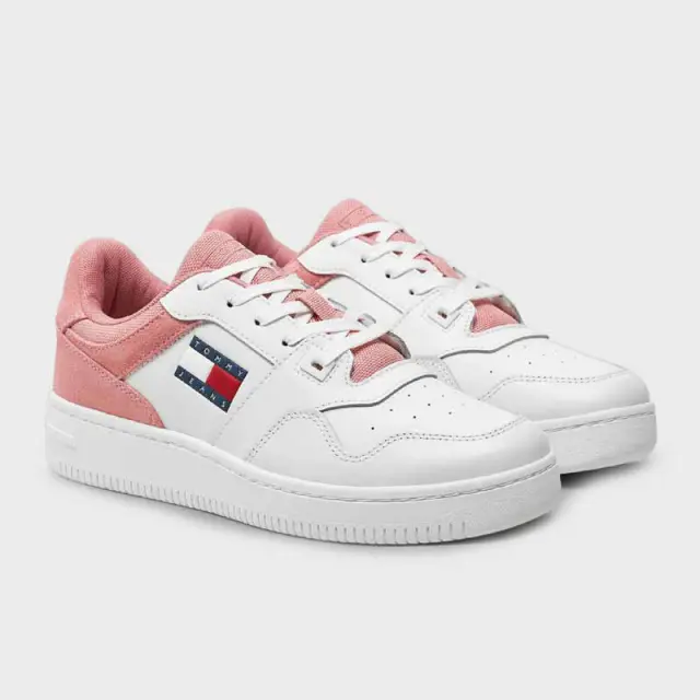 Tommy Hilfiger - Γυναικεία Sneakers Retro Basket Mix EN0EN02653-TH0 Λευκά/Ροζ - 41 2