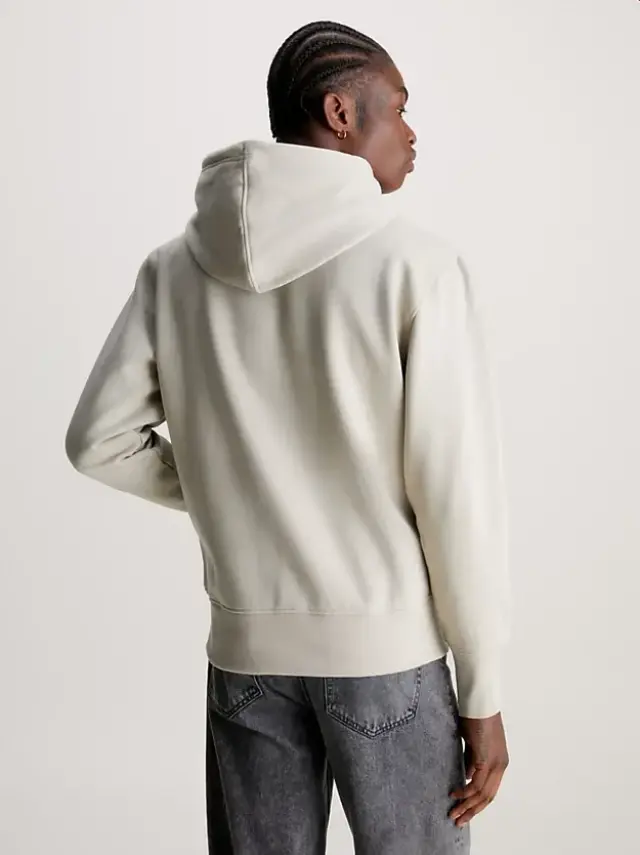Calvin Klein - Ανδρικό Φούτερ με Κουκούλα και Τσέπες Institutional J30J322894-PED Μπεζ 2