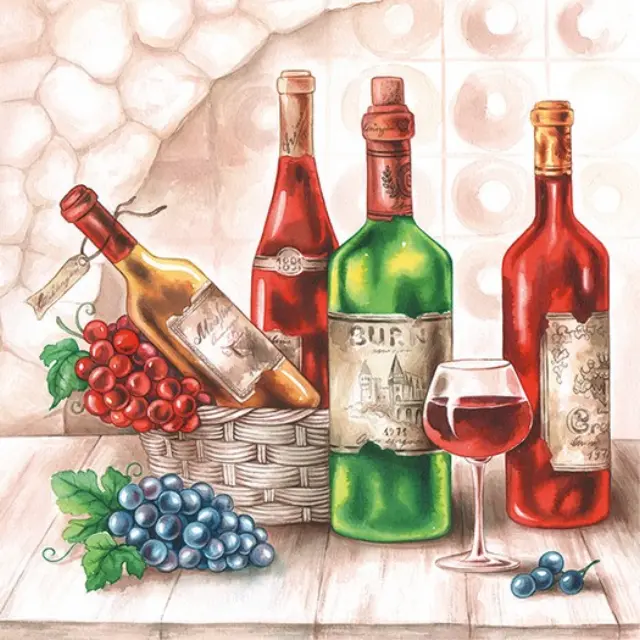 Χαρτοπετσέτα για Decoupage, Wine Cellar, 1τεμ.