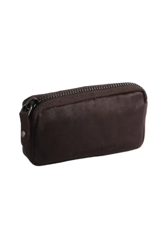 CHESTERFIELD - LEATHER KEY POUCH KOREY - Καφέ σκούρο