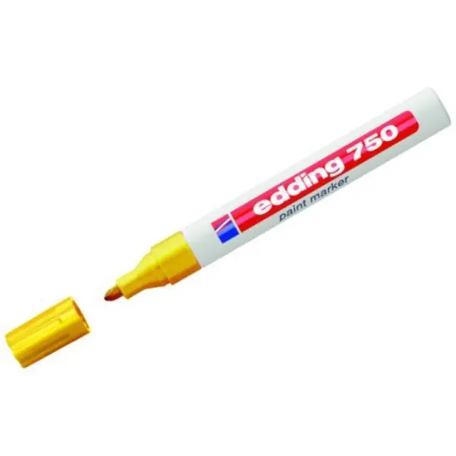 Μαρκαδόρος ανεξίτηλος Edding 750 στρογ. μύτη 2-4mm κίτρινος